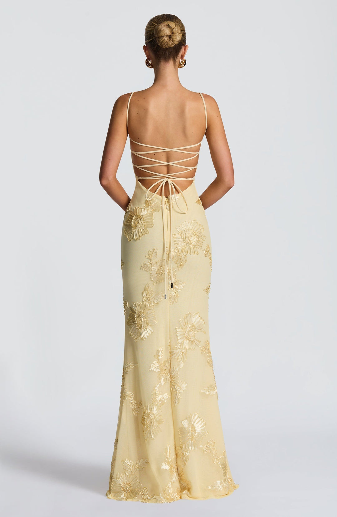 Floral Jacquard Corset Bodice Maxi Dress