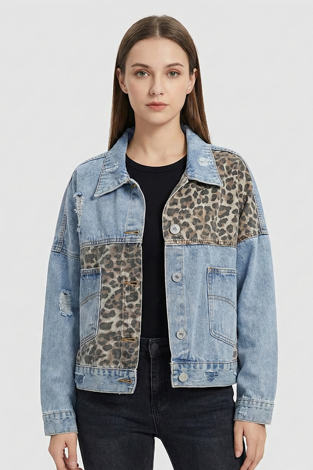 Denim Jacket with Statement Panel Design