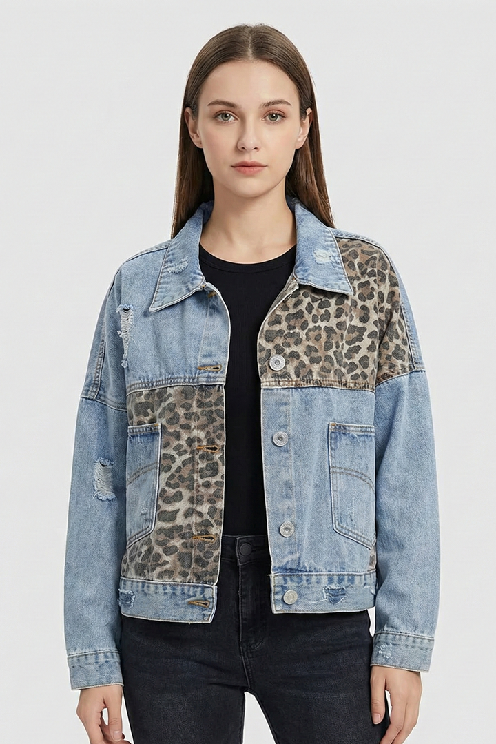 Denim Jacket with Statement Panel Design