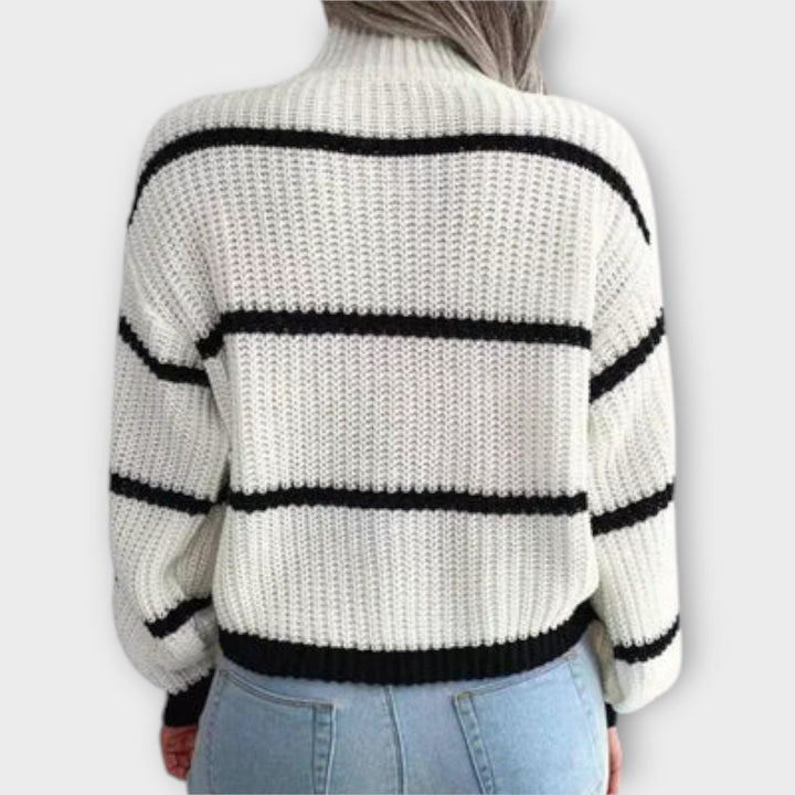 Chavala - Roll Neck Jumper with Stripe
