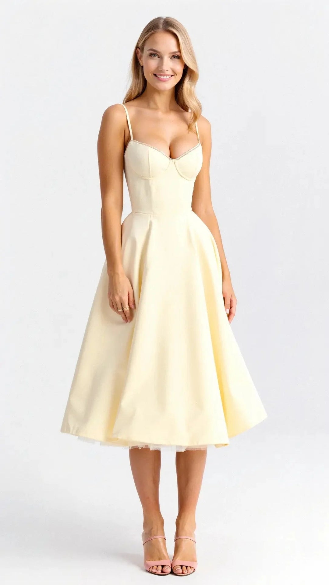 Isolde Elegant Tulle Midi Dress