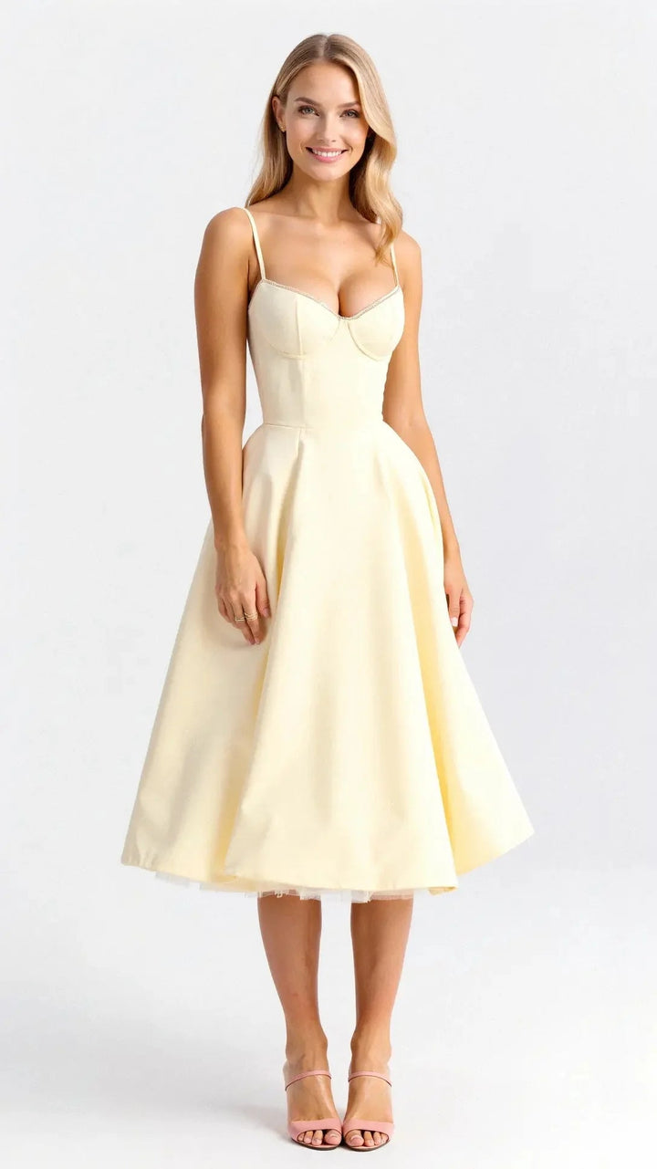 Isolde Elegant Tulle Midi Dress
