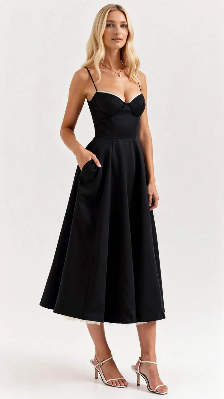 Isolde Elegant Tulle Midi Dress