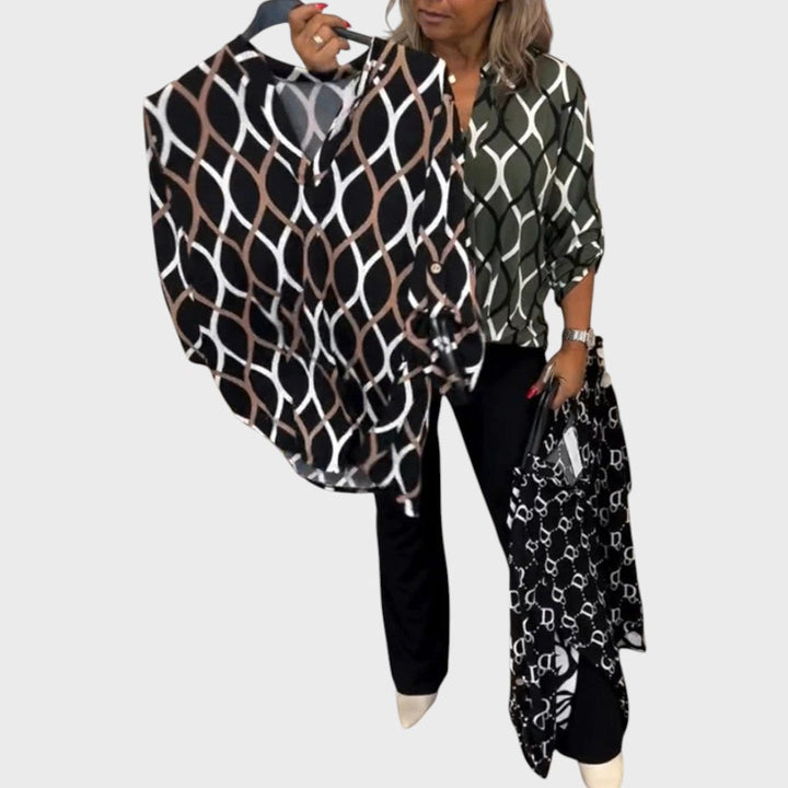 Janny | Casual Blouse with Long Sleeves and Elegant Pattern