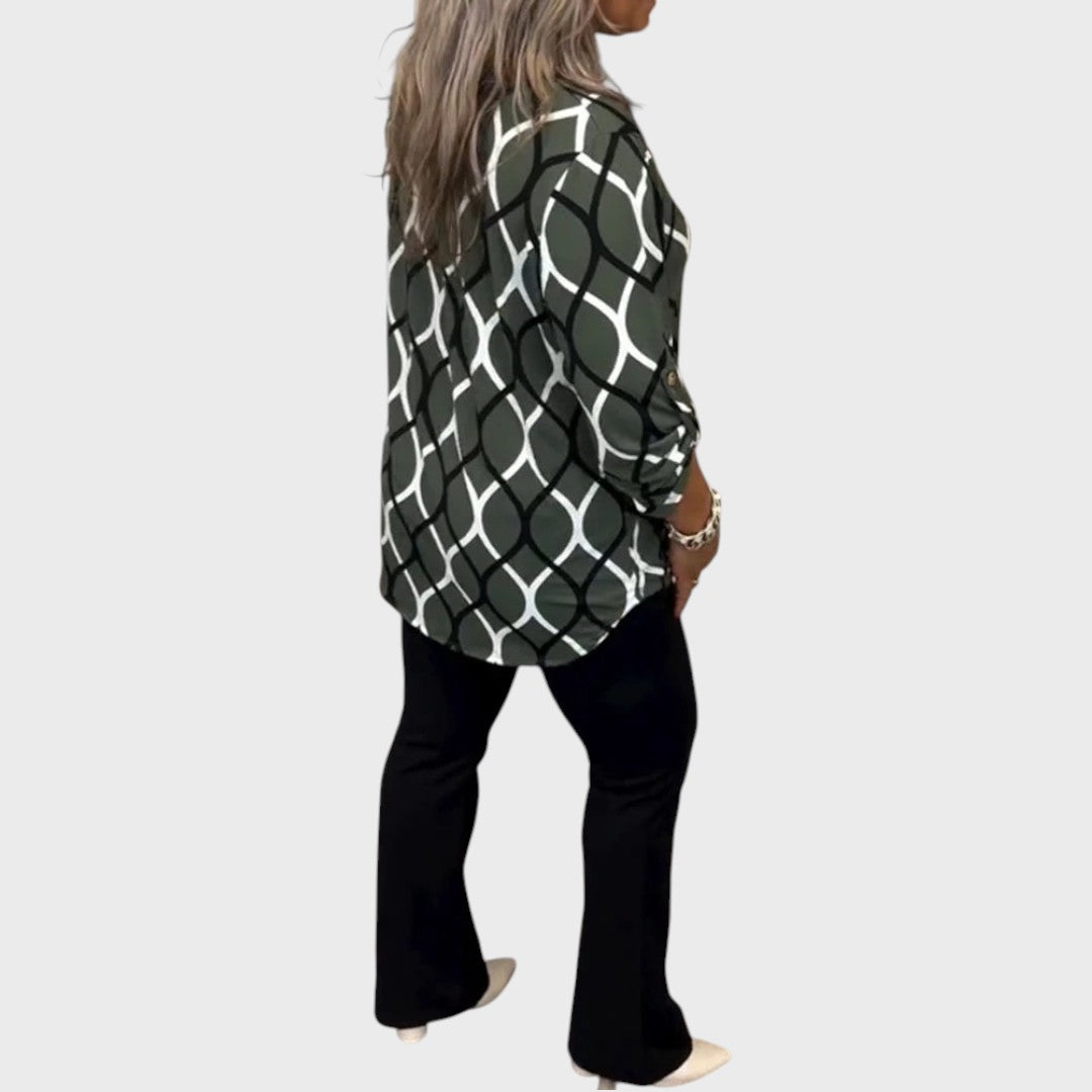 Janny | Casual Blouse with Long Sleeves and Elegant Pattern