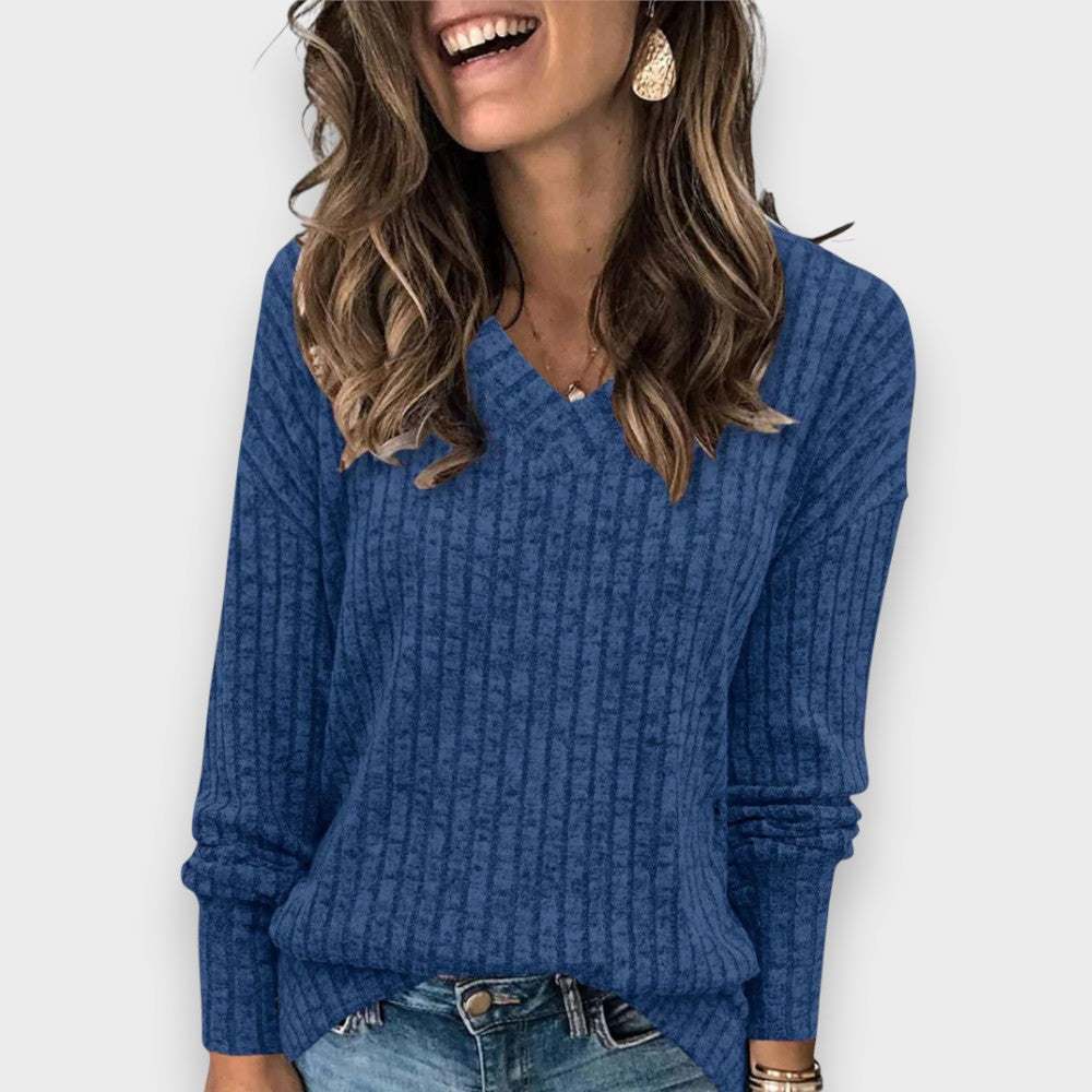 Anna | Soft Top with V-Neck and Long Sleeves