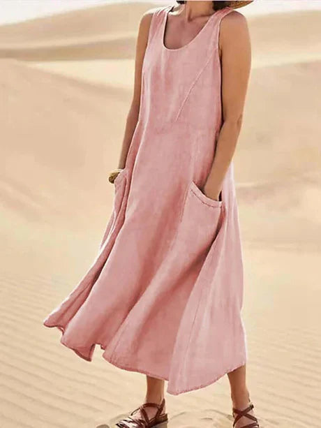 Josephine Dress | Sleeveless Cotton Linen Summer Dress