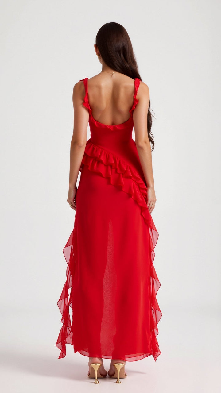 Amelia Elegant Ruffled Maxi Dress