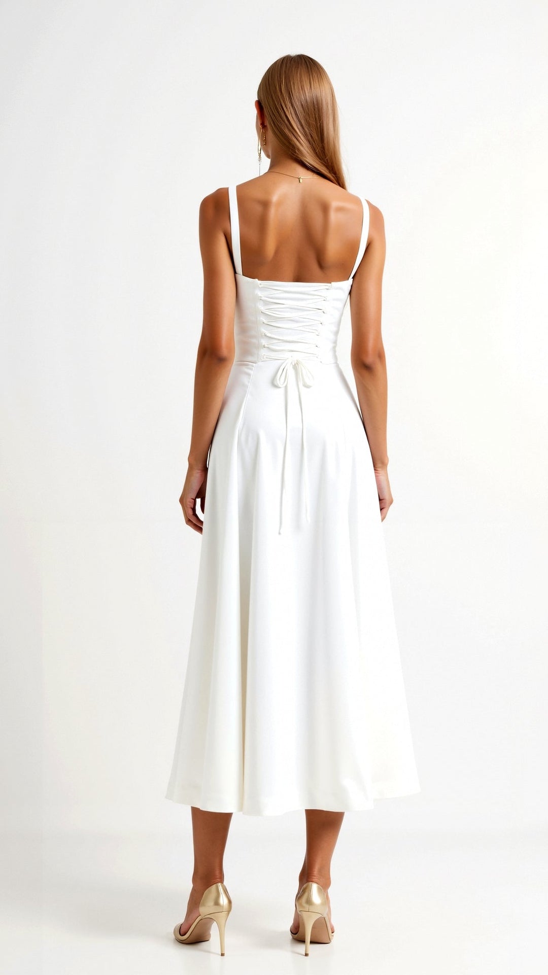 Lila Elegant Sweetheart Midi Dress
