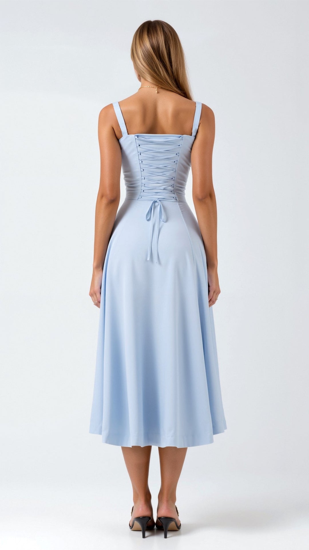 Lila Elegant Sweetheart Midi Dress