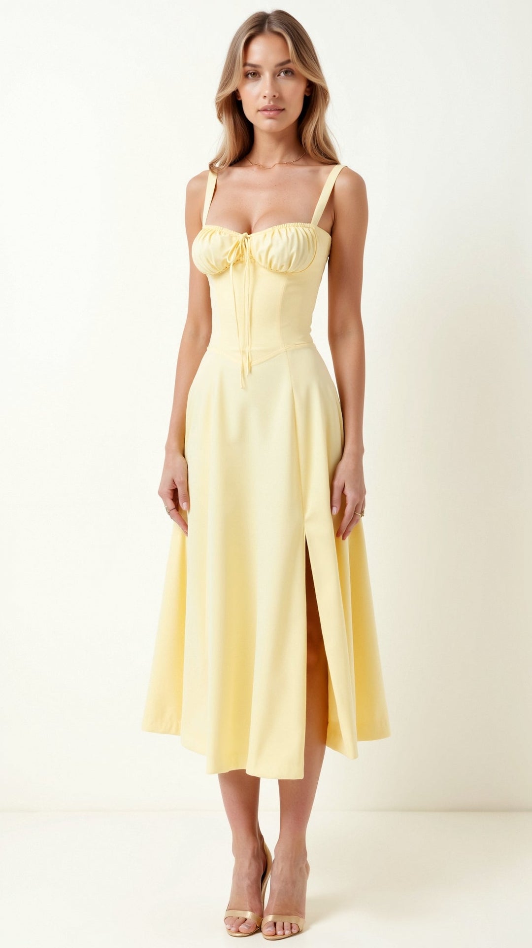 Lila Elegant Sweetheart Midi Dress