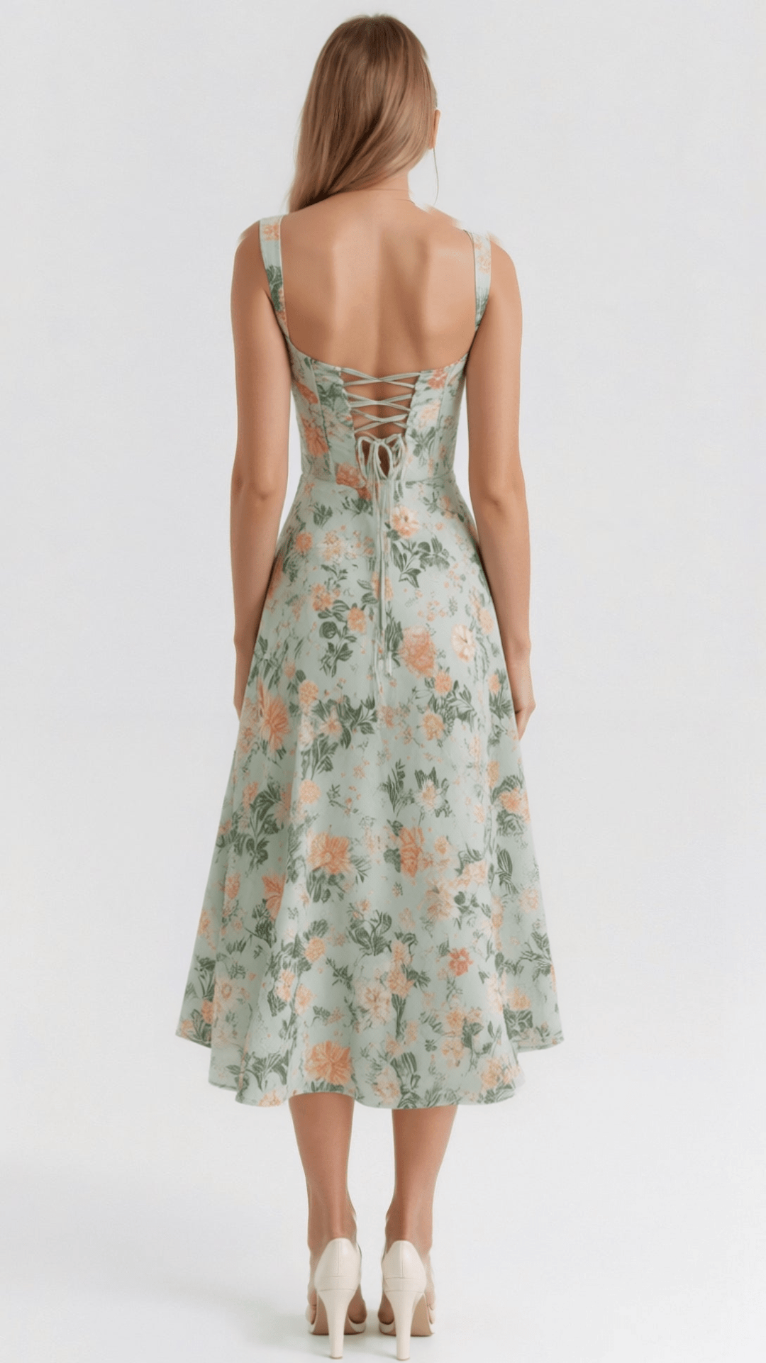 Eleanor Romantic Floral Print Midi Sundress