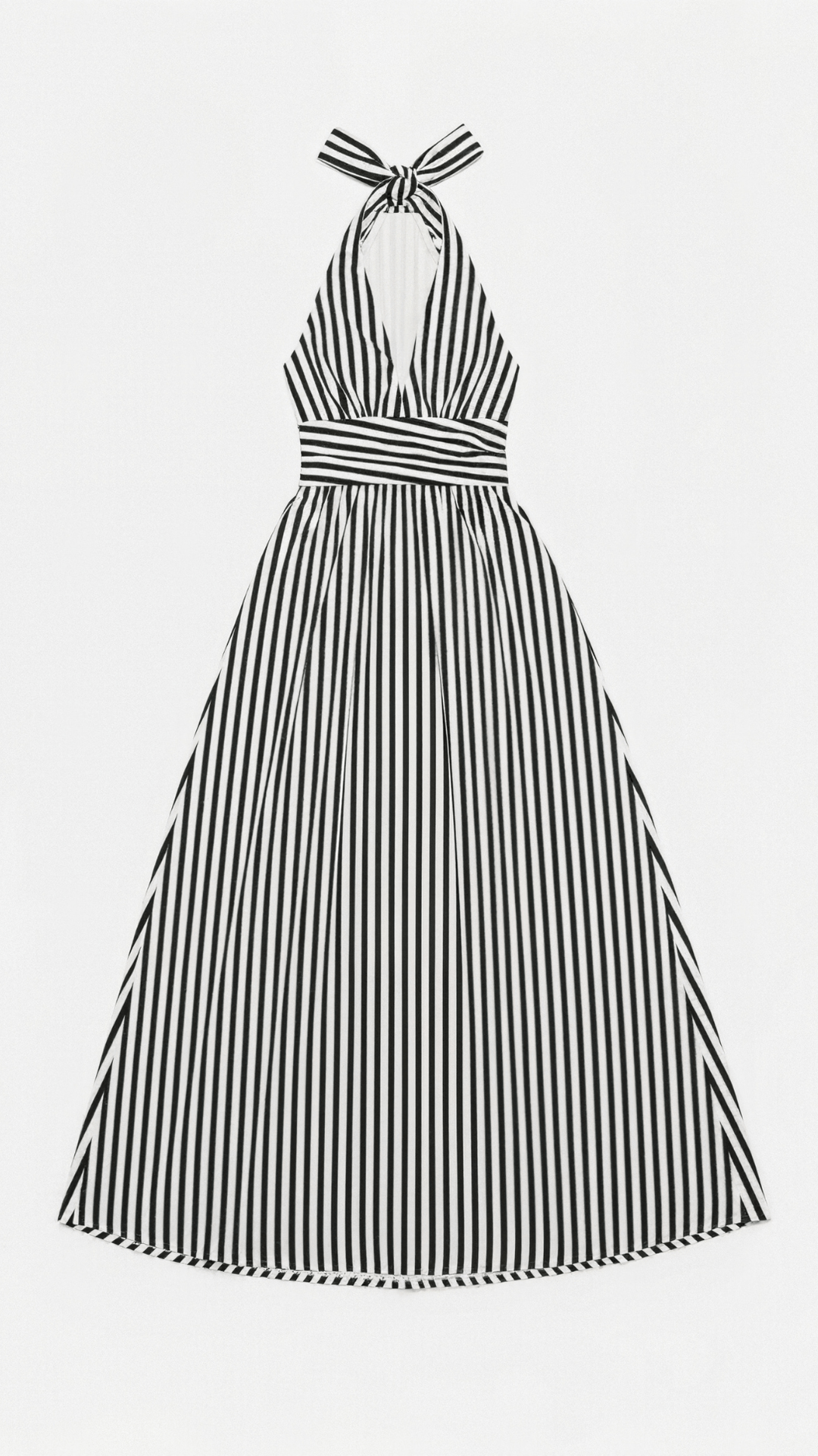 Lila Striped Plunge Maxi Dress