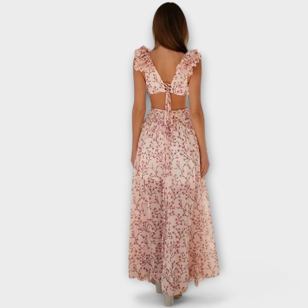 Lilou - Maxi Dress with Ruffle Trim and Split