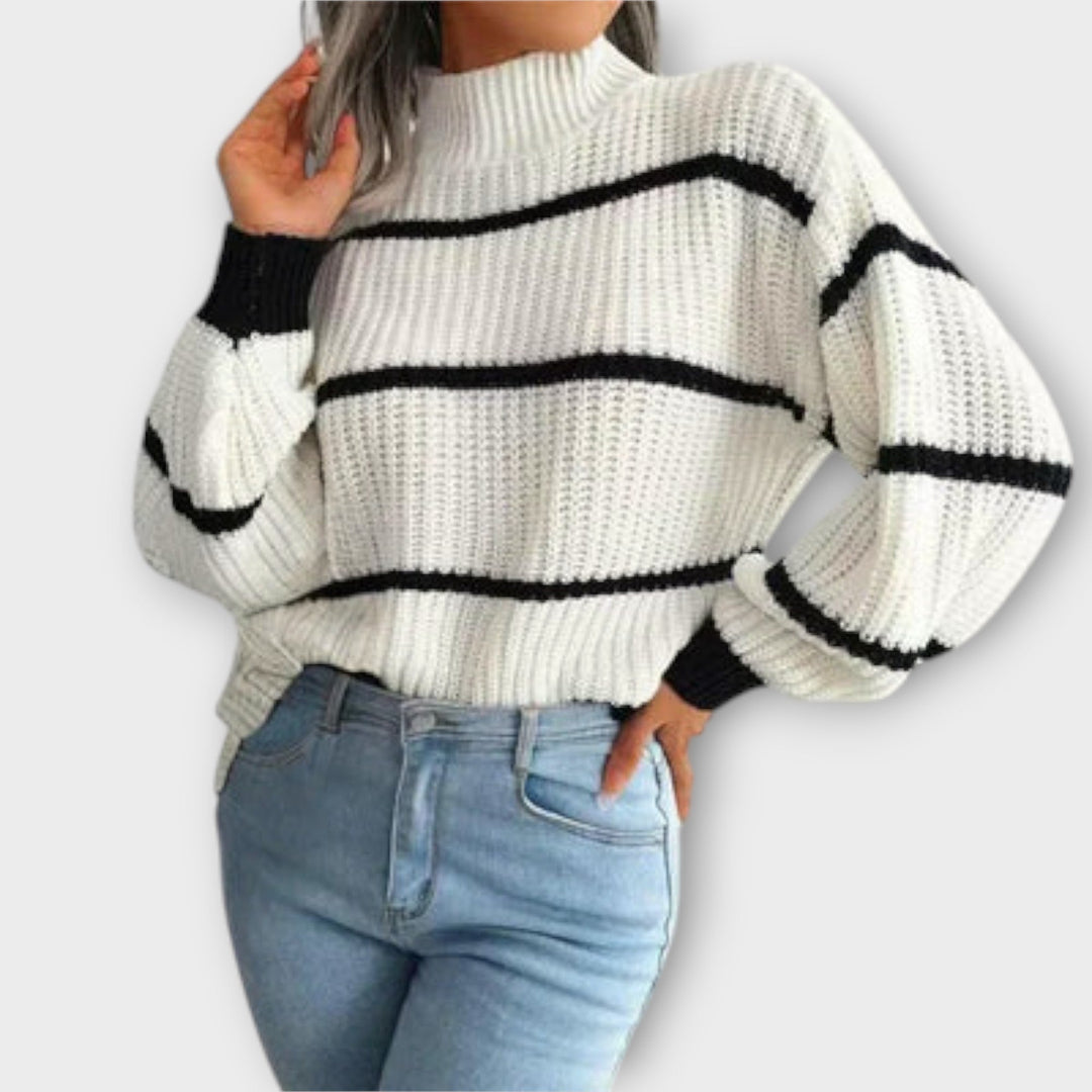 Chavala - Roll Neck Jumper with Stripe