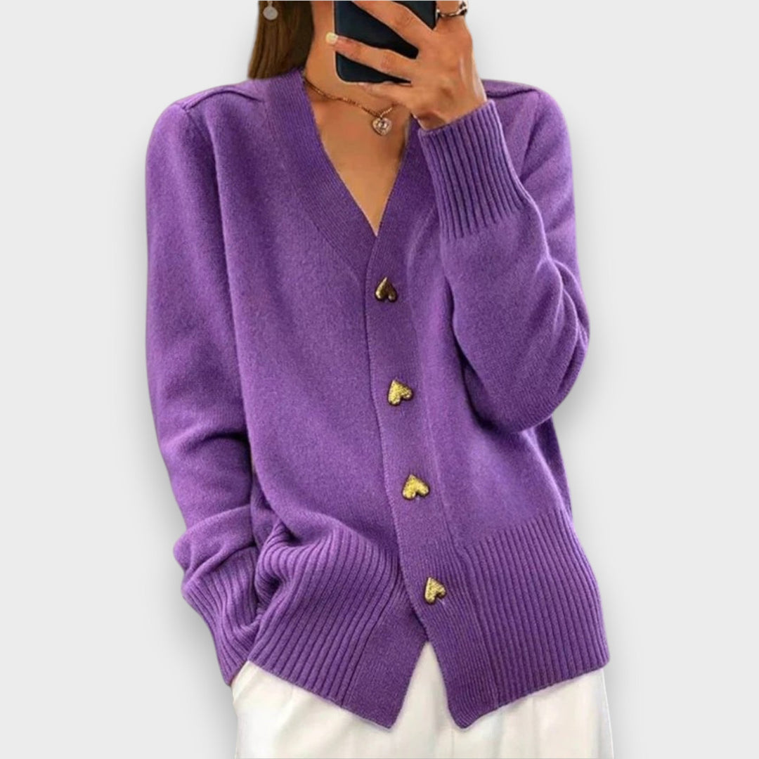 Armelle | Elegant Cardigan with Heart Buttons
