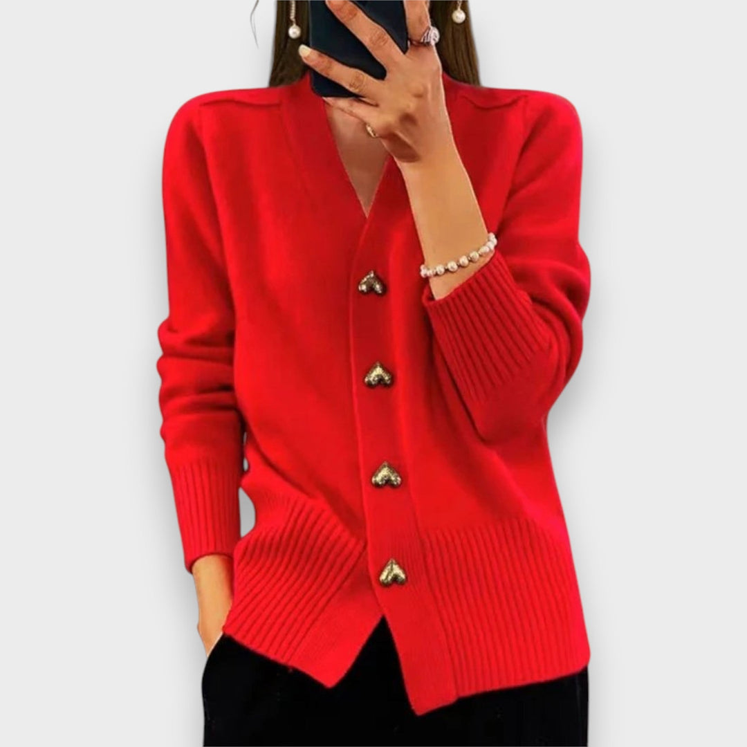 Armelle | Elegant Cardigan with Heart Buttons