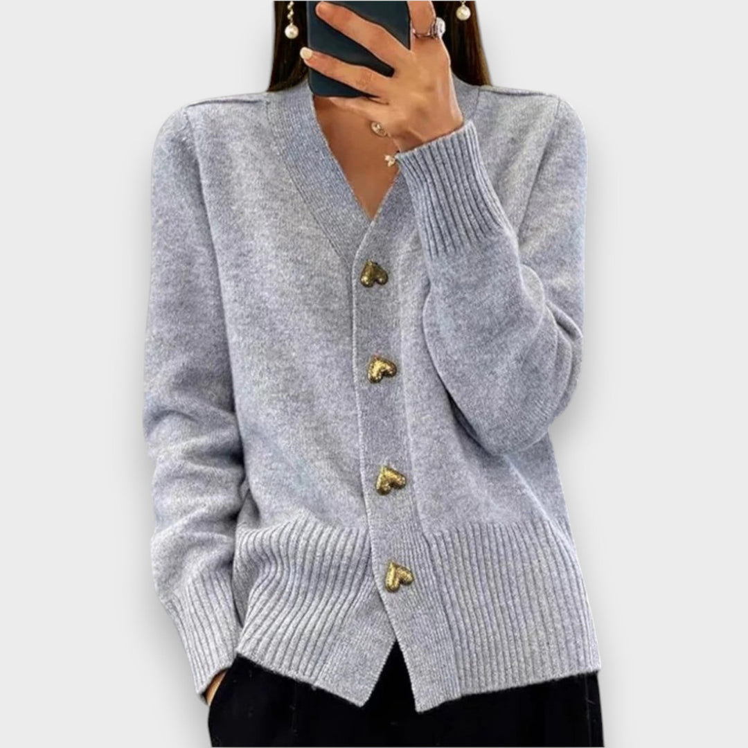 Armelle | Elegant Cardigan with Heart Buttons