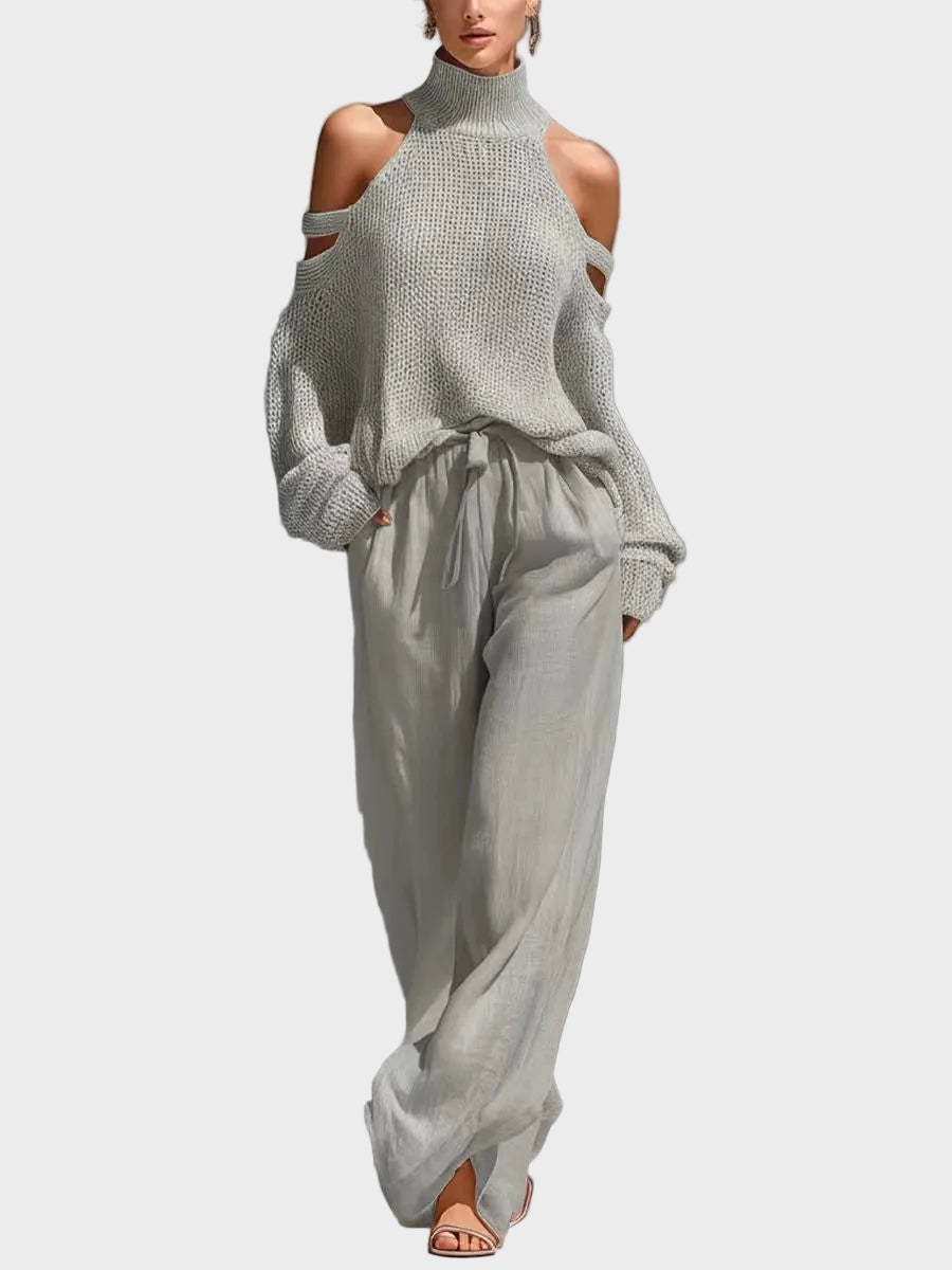 Sara - Modern Knit and Linen Set