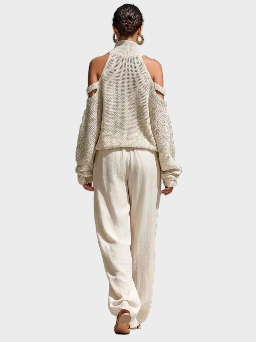 Sara - Modern Knit and Linen Set