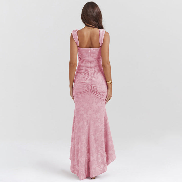 Floral Print Maxi Dress with Flowing Silhouette and Sleeveless Design