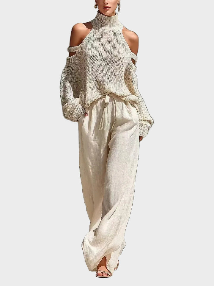 Sara - Modern Knit and Linen Set