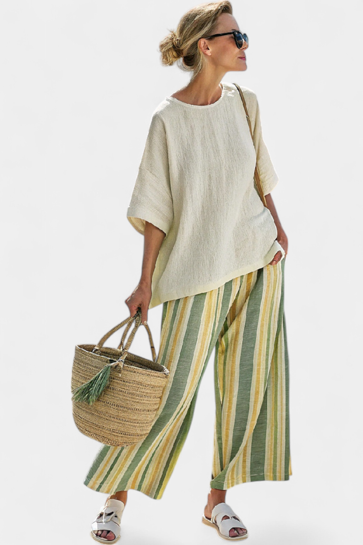 Olivia - Bamboo Linen Set in Olive Colour