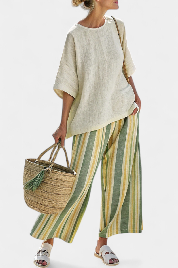 Olivia - Bamboo Linen Set in Olive Colour