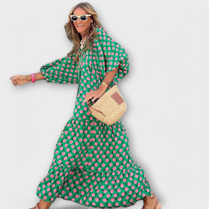 Elegant geometric maxi dress