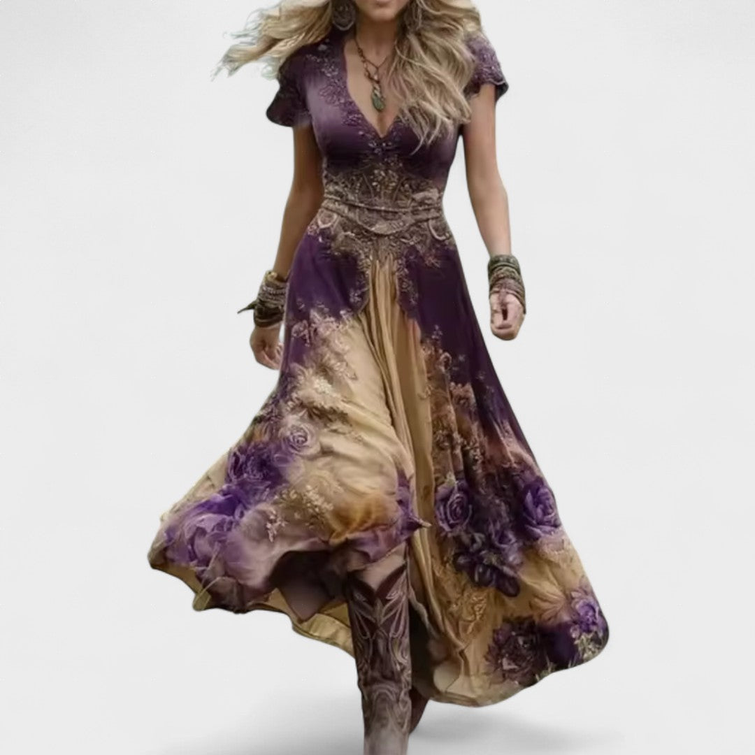 Elina | Stylishly Cut Floral Dress