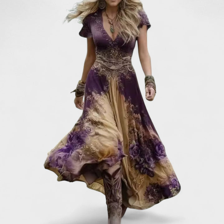 Elina | Stylishly Cut Floral Dress