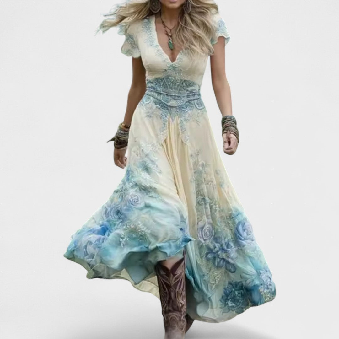 Elina | Stylishly Cut Floral Dress