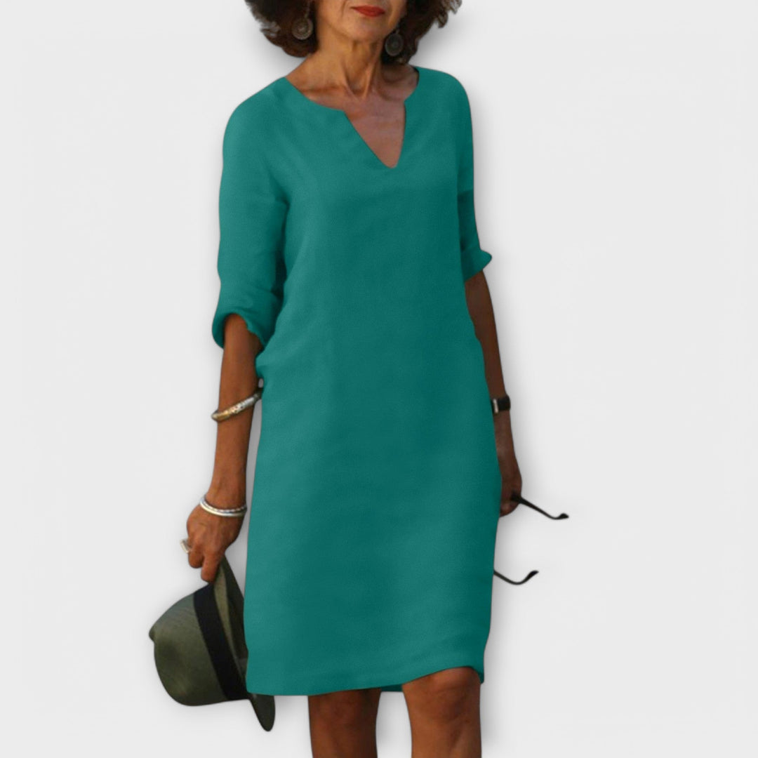 Sandra - Stylish, Comfortable V-Neck Dress