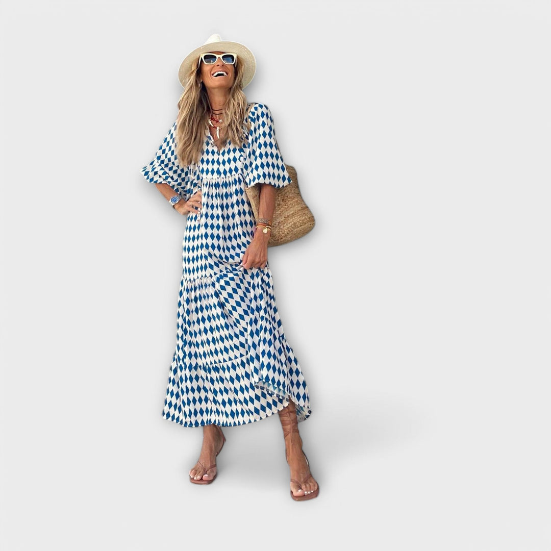 Elegant geometric maxi dress