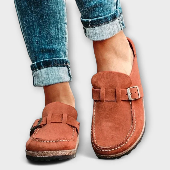 Orthopaedic Women's Moccasins with Decorative Buckle