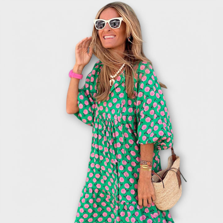 Elegant geometric maxi dress
