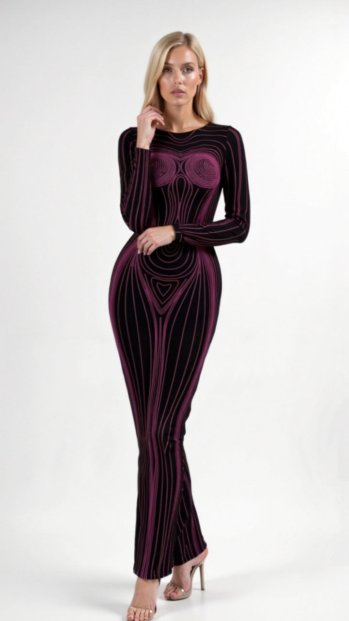 Lucy Elegant Long Sleeve Maxi Dress
