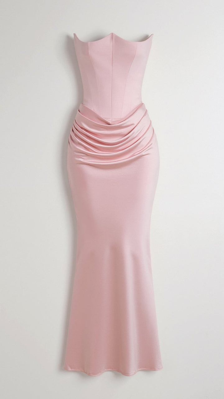 Lydia Elegant Strapless Maxi Dress