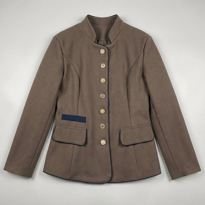 Chloe Fitted Blazer | Stand Collar Button-Front Tailored Jacket