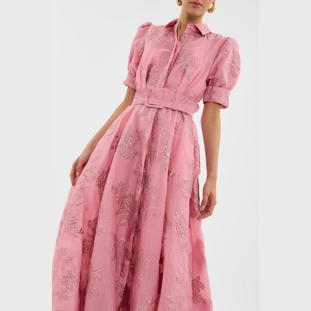 Beatrice | Pink Dress with Balloon Sleeves