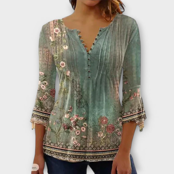 Juliane – Blouse with V-neck and Sleeves