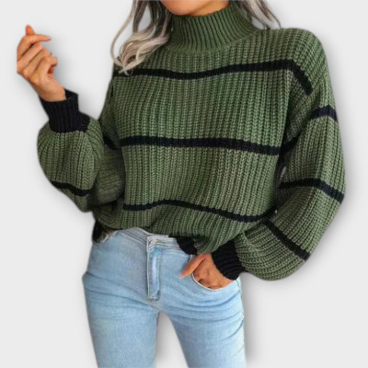 Chavala - Roll Neck Jumper with Stripe