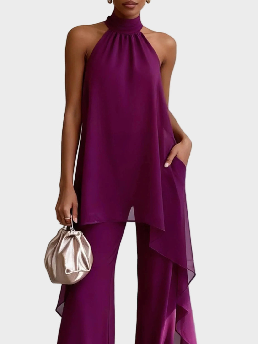 Viola - Elegant Halter Set with Trousers