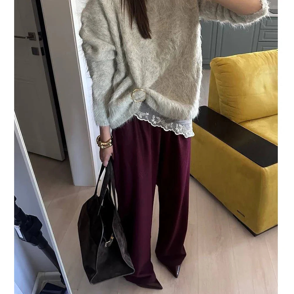 Satin Wide-Leg Airport Trousers