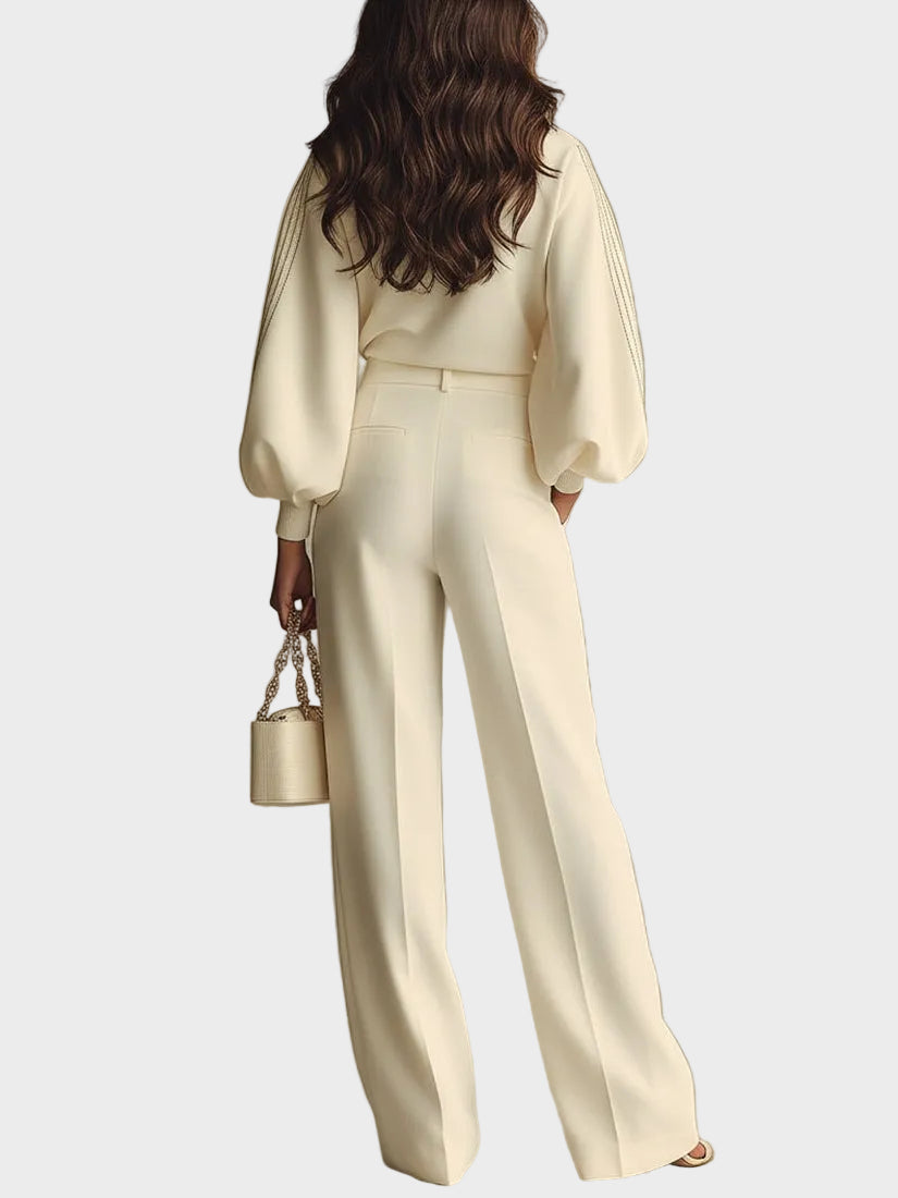 Selena – ribbed set with wide trousers