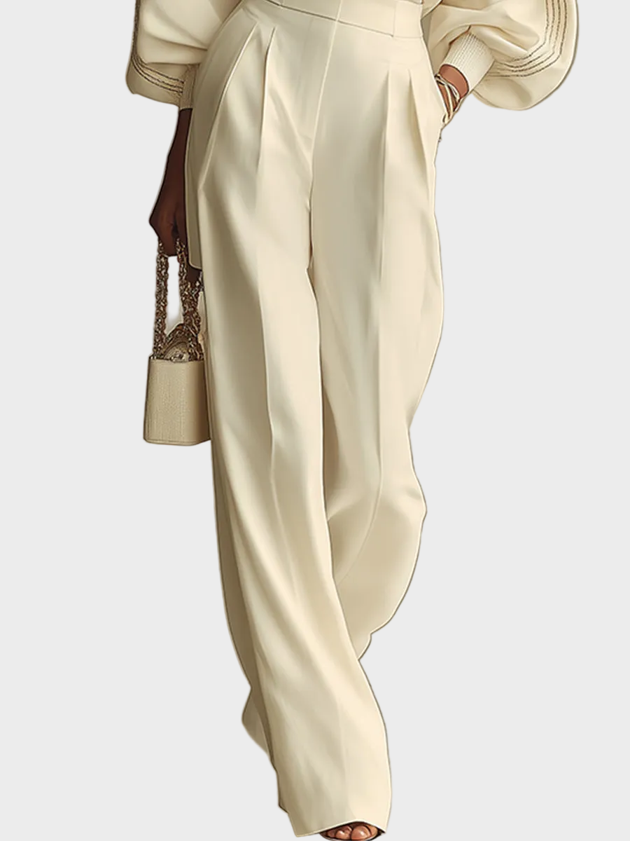 Selena – ribbed set with wide trousers