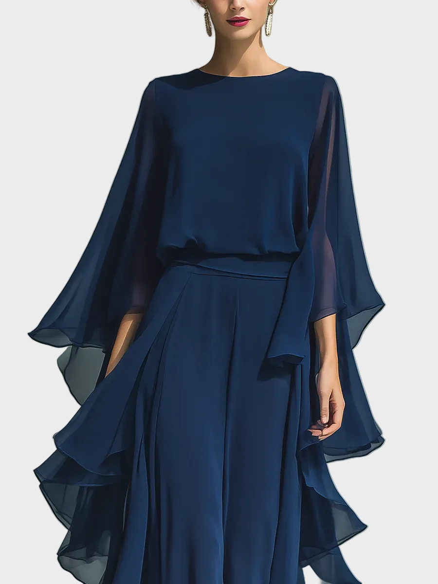 Aurora - Elegant Chiffon Ruffle Set