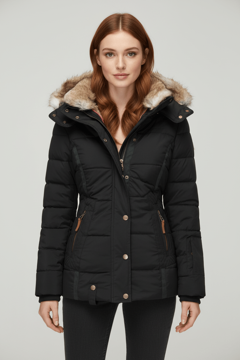 Colleen – Women’s Down Puffer Jacket with Faux Fur Hood