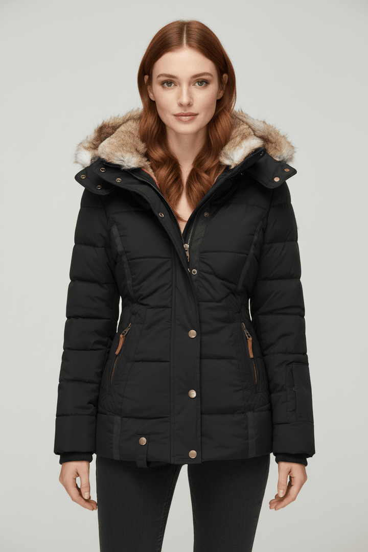 Colleen – Women’s Down Puffer Jacket with Faux Fur Hood