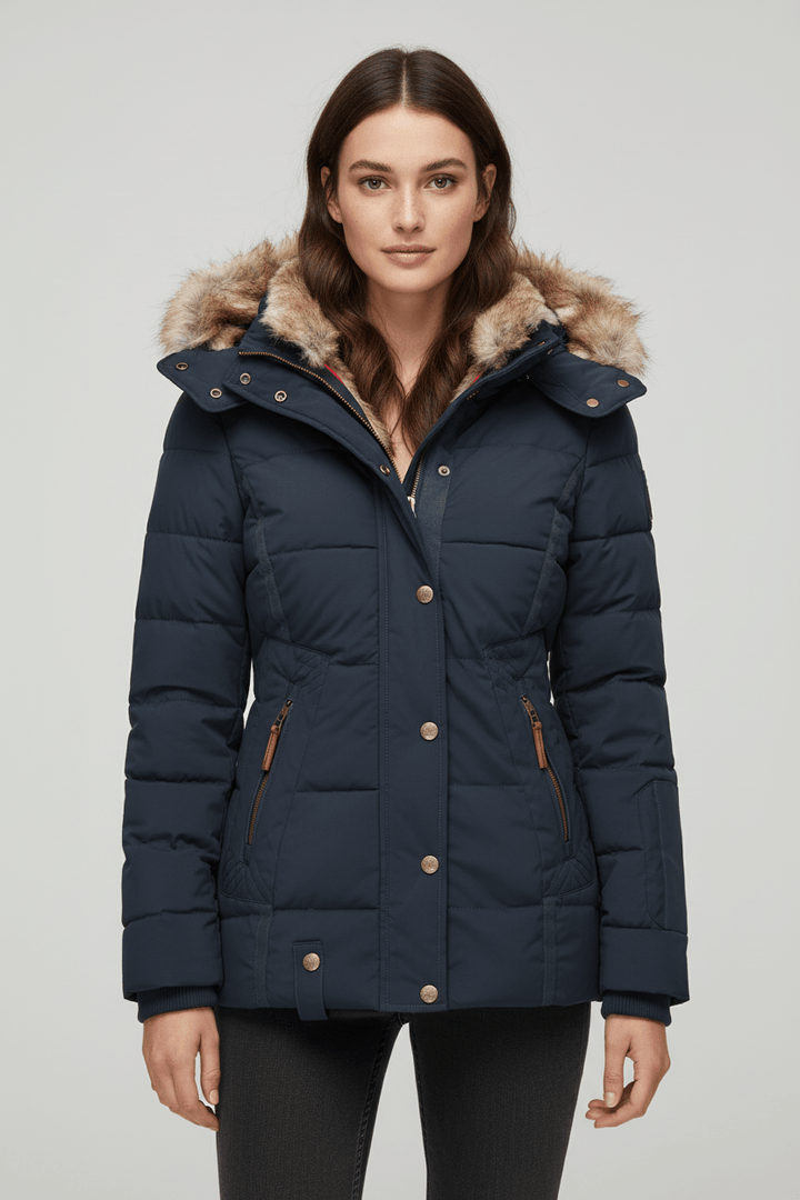 Colleen – Women’s Down Puffer Jacket with Faux Fur Hood